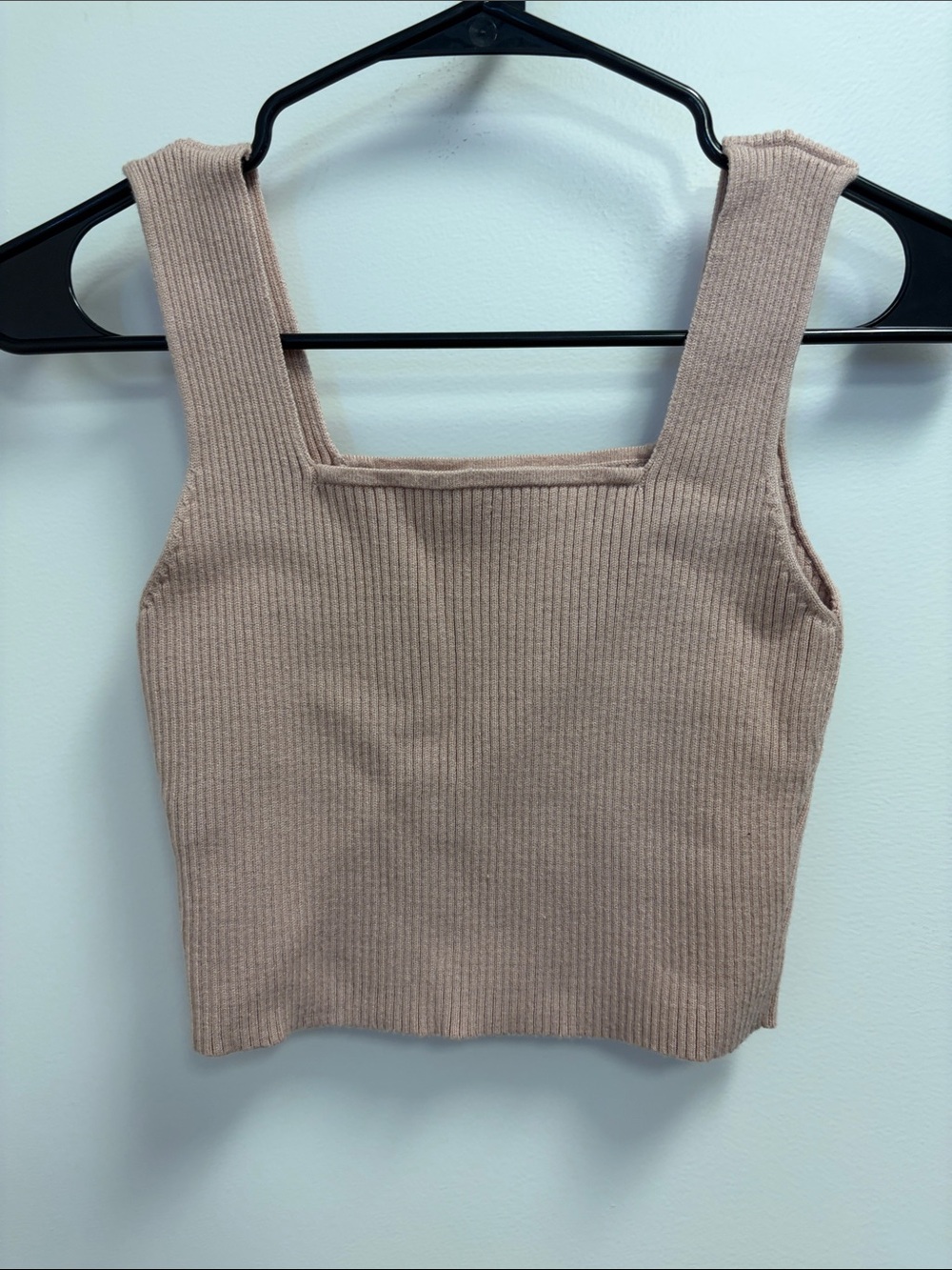 Babaton Ribbed Square-Neck Tank Top - Tan